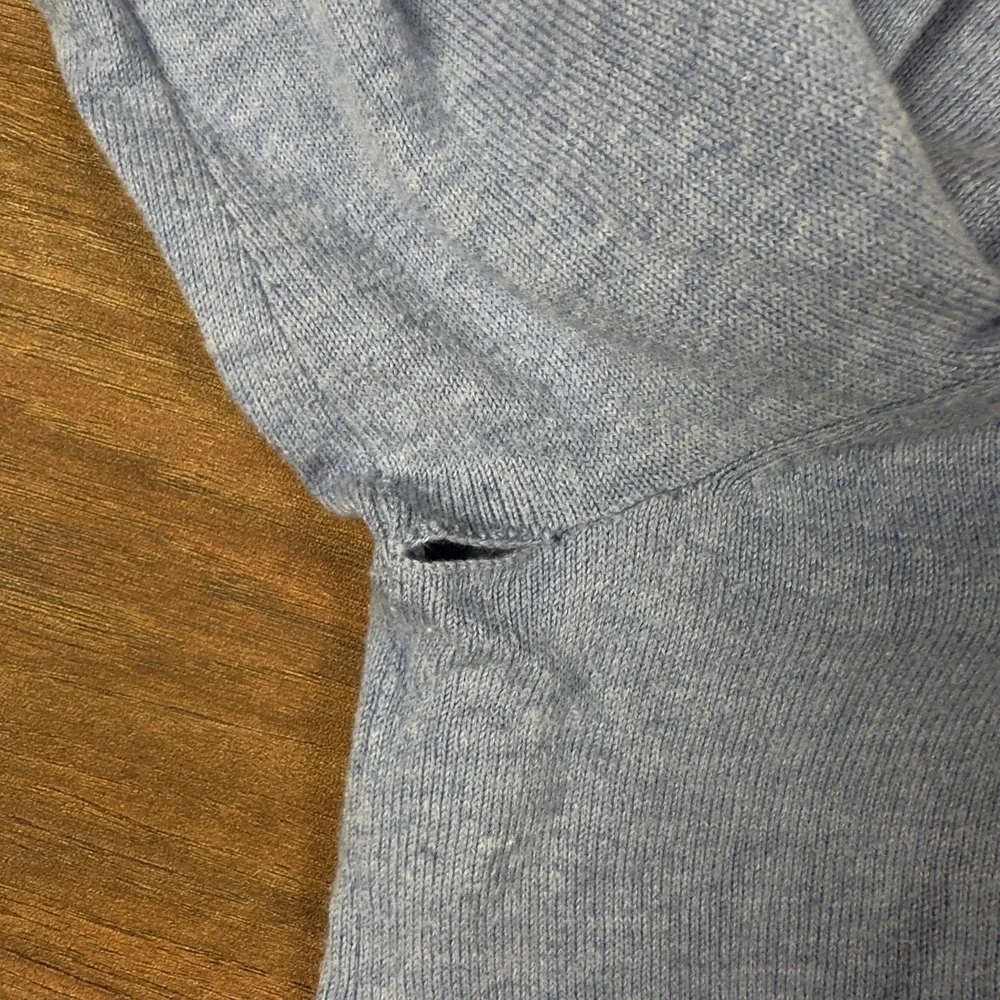 Polo Ralph Lauren Mens‎ Large Light Blue Pima Cotton V-Neck Sweater Pony Logo